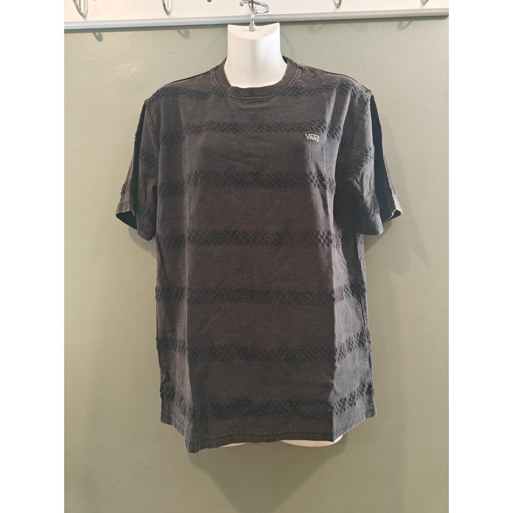 Vans check stripe short sleeve knit t-shirt xl